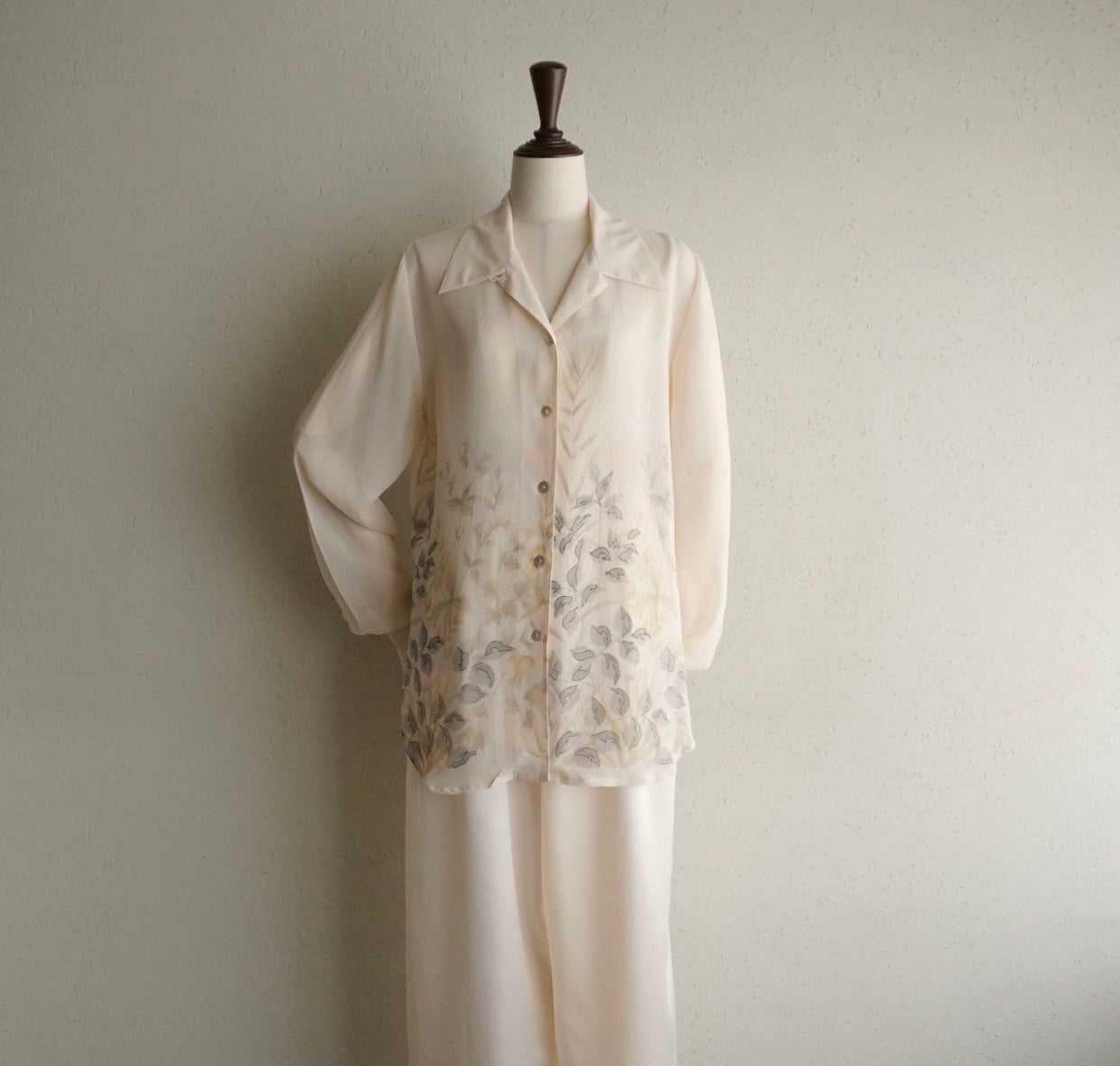 90s Silk Printed Sheer Shirt