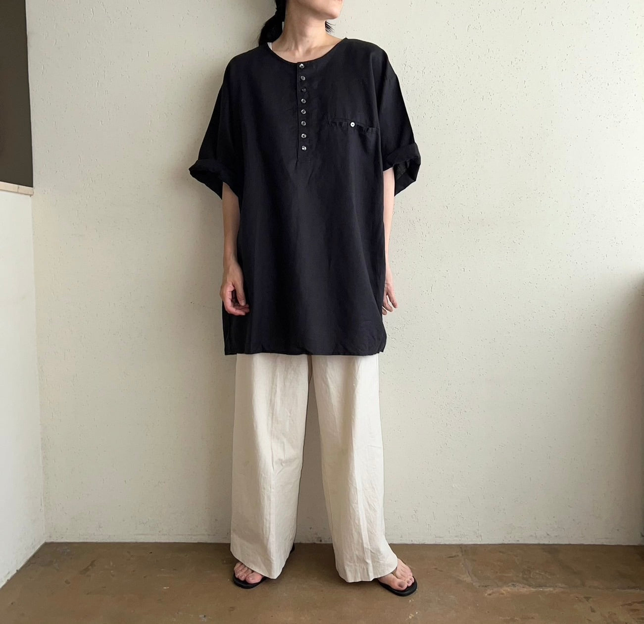 90s Oversized Linen Top