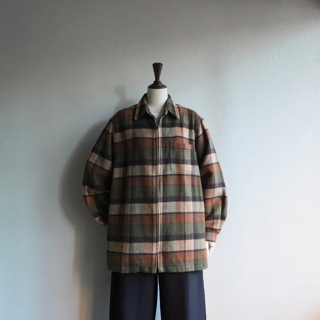 90s Zip Plaid Shirt, Jacket