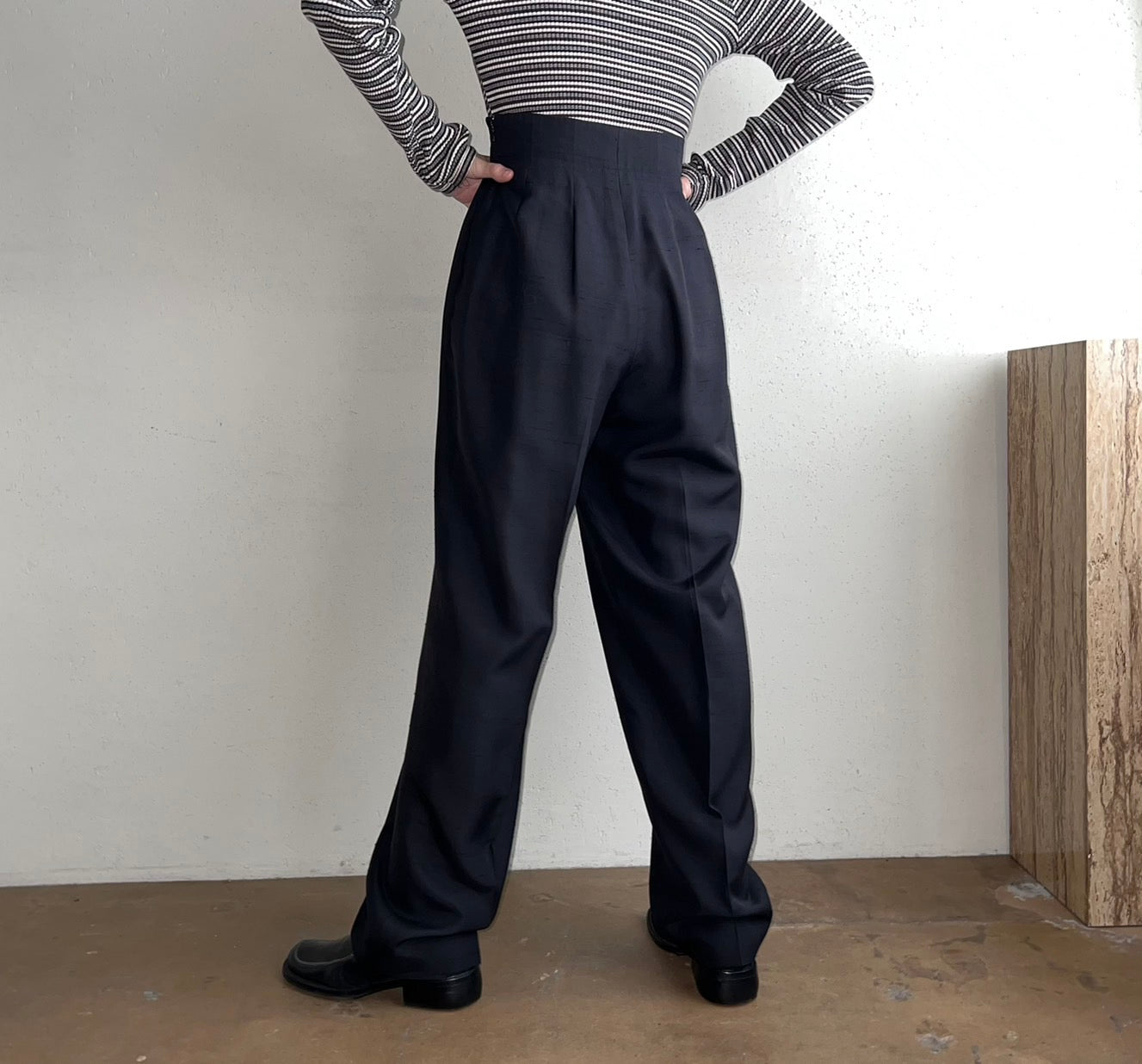 90s High Waisted Silk Pants