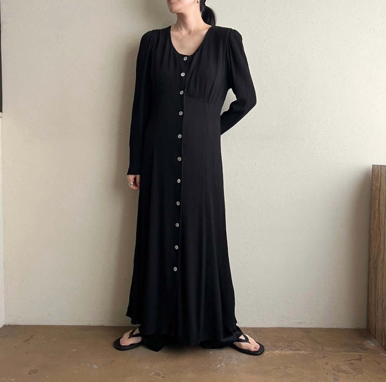 90s Black Maxi Dress Made in USA