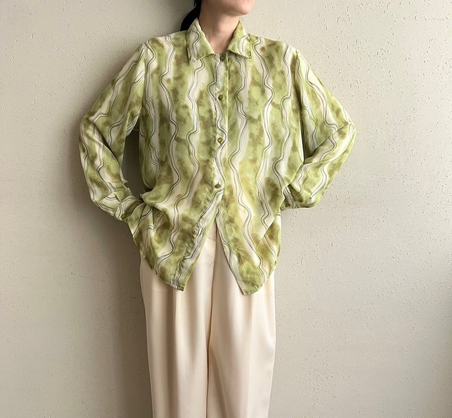 90s EURO Sheer Printed Shirt