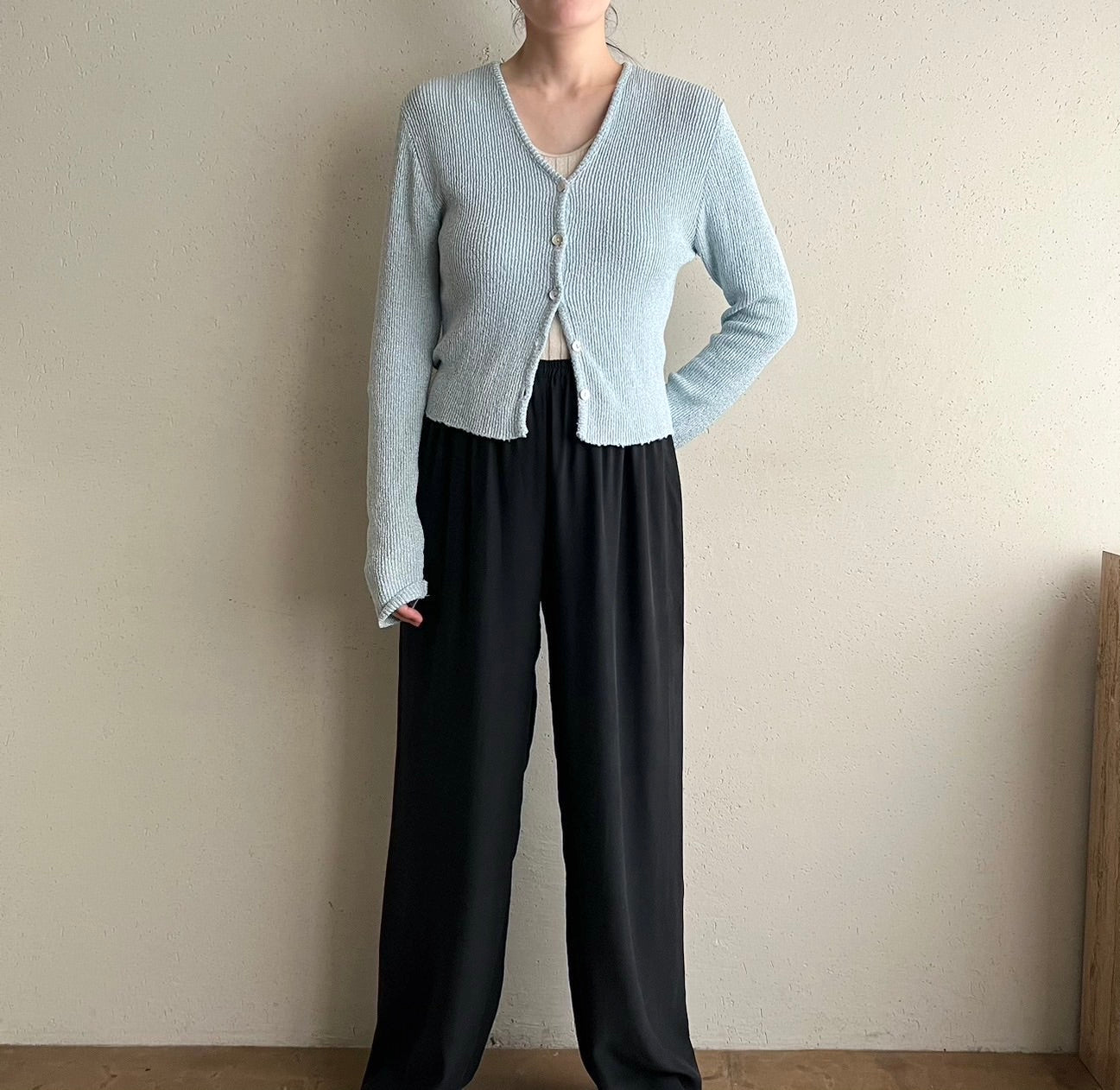 90s Ribbed Cardigan Made in USA