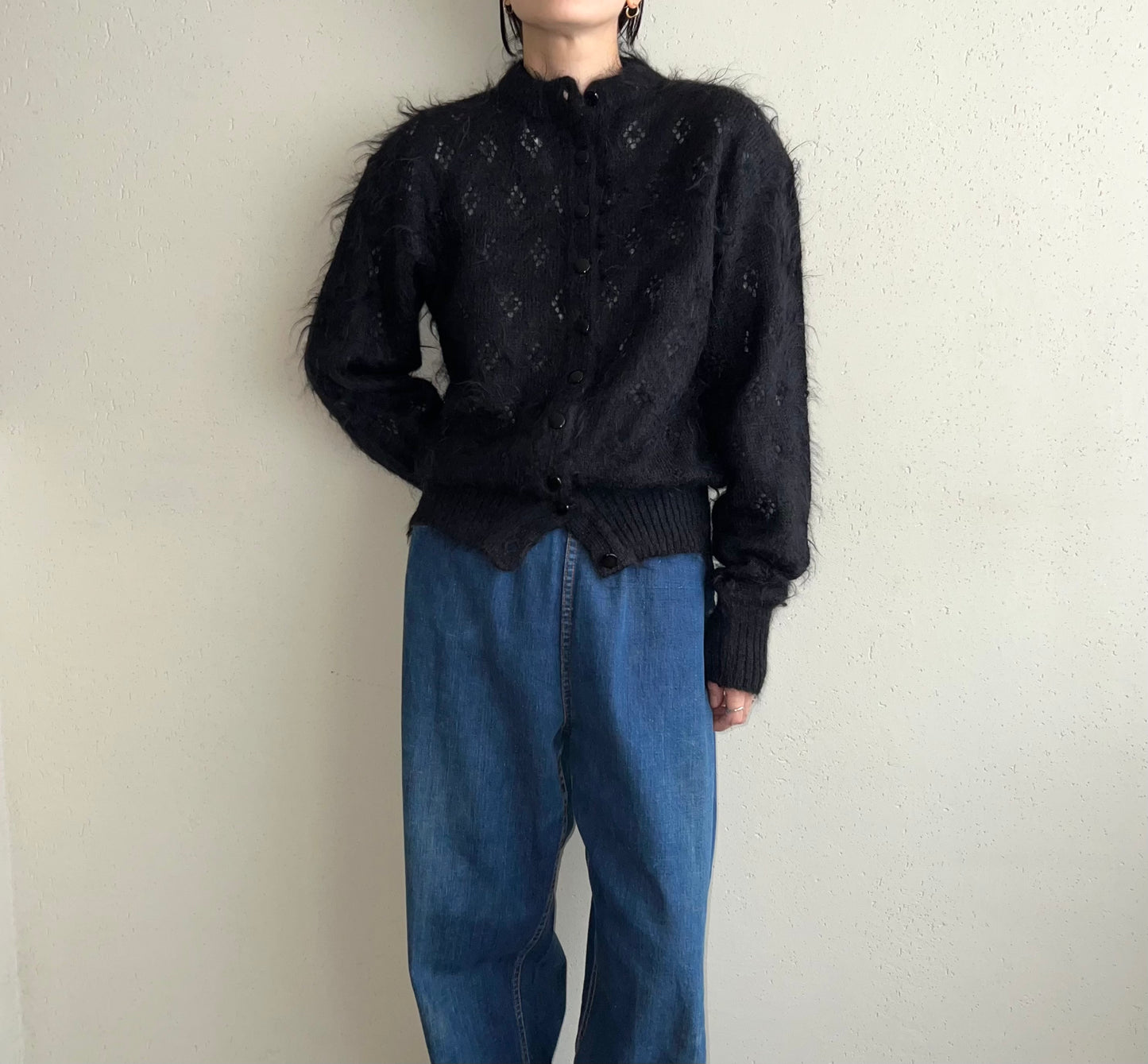 80s Mohair Knit Cardigan Made in Scotland