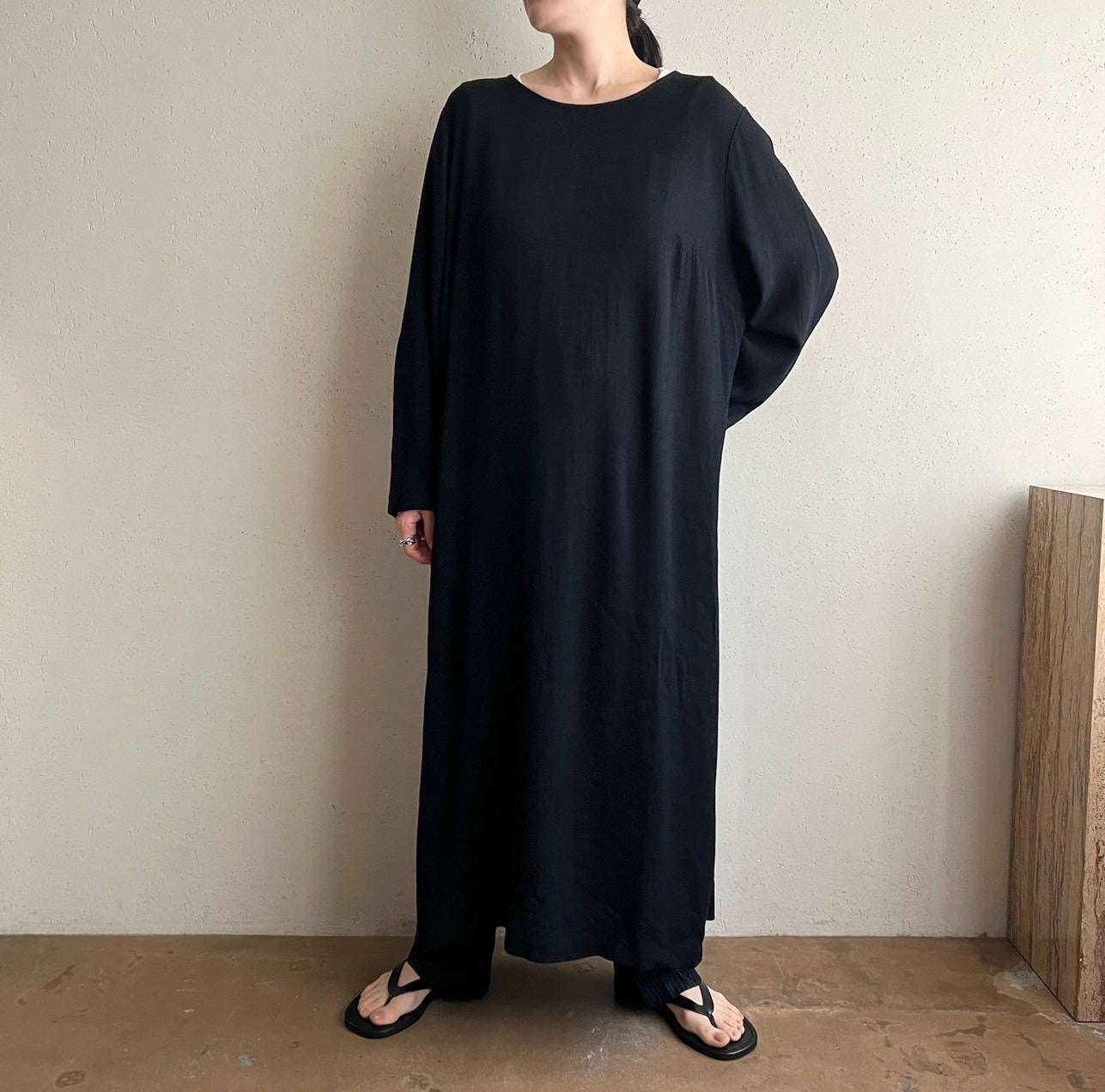 90s Rayon Black Dress Made in USA
