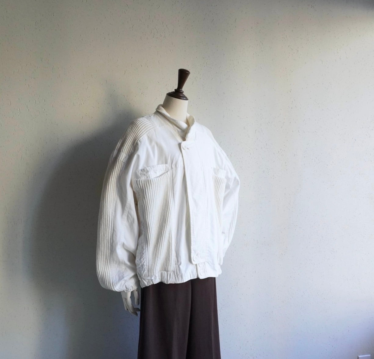 80s Ribbed Design Jacket Made in Italy