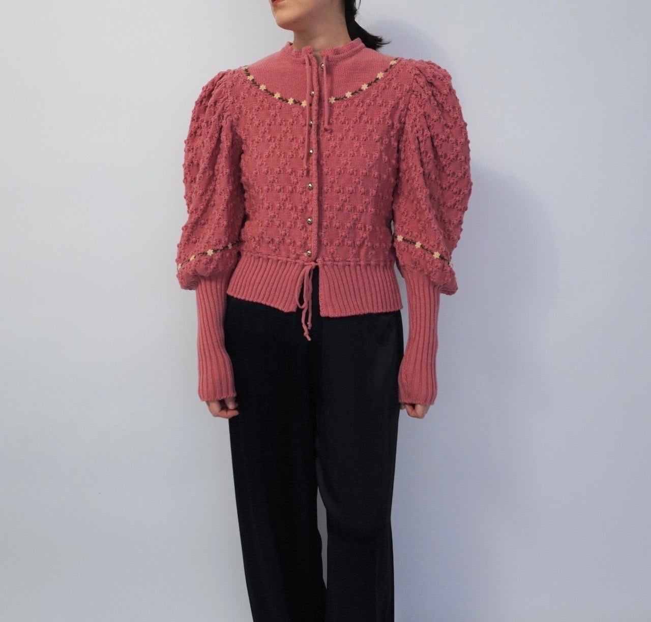 80s Embroidery Knit Cardigan