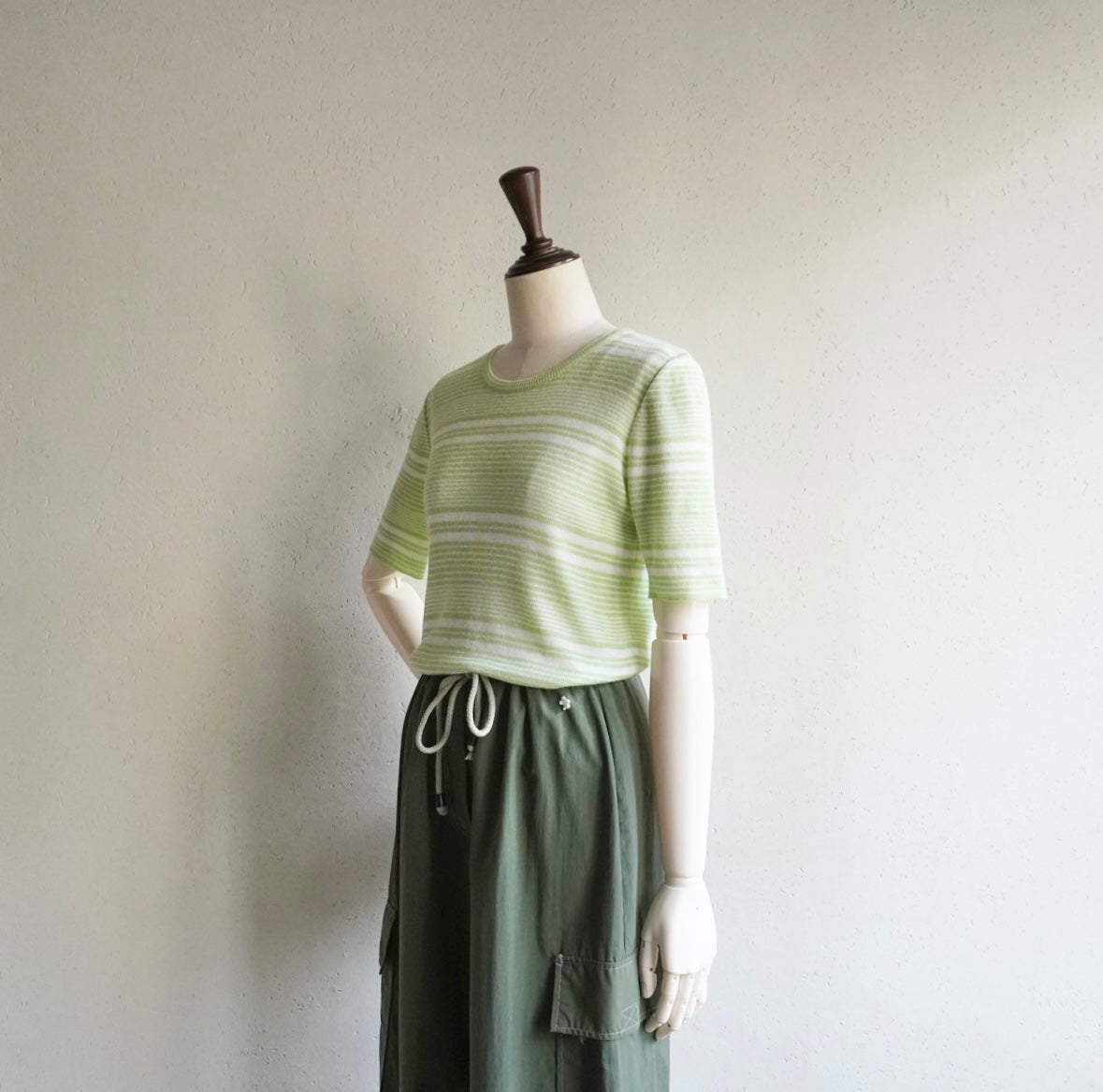 70s Green Striped Top