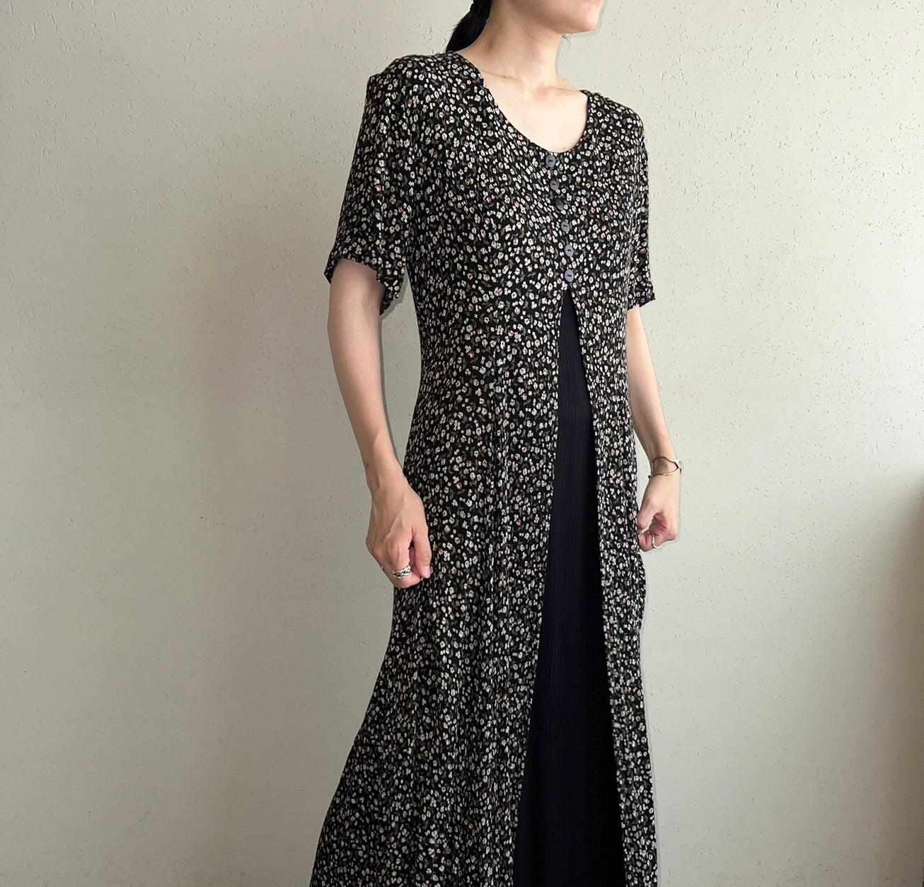 90s Printed Rayon Dress