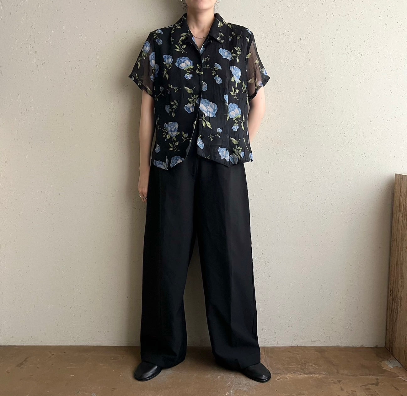 90s Printed Sheer Shirt
