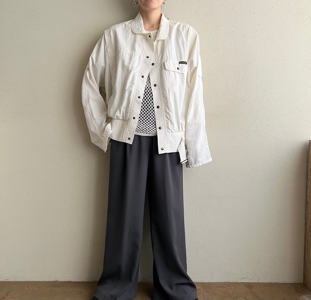 80s White Design Light Jacket