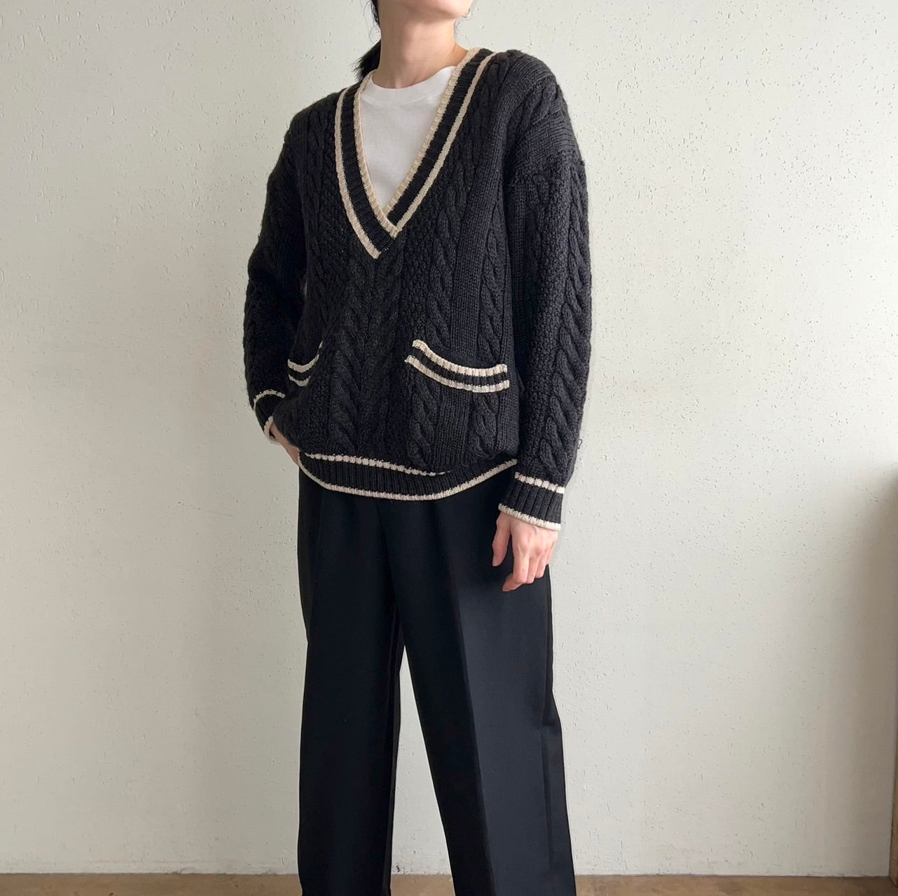 90s V Neck Knit Made in Italy