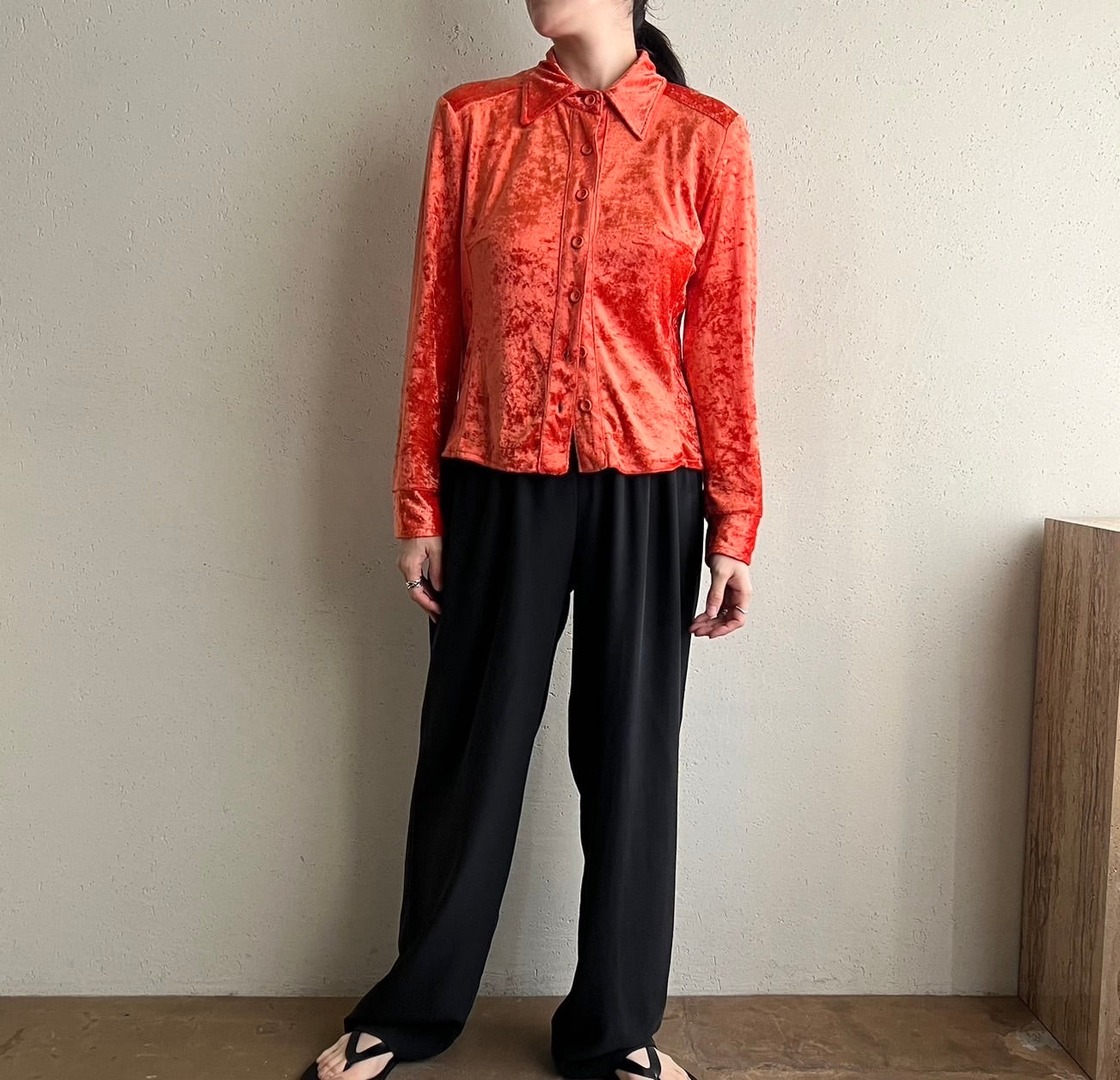 90s Velor Shirt Made in Italy