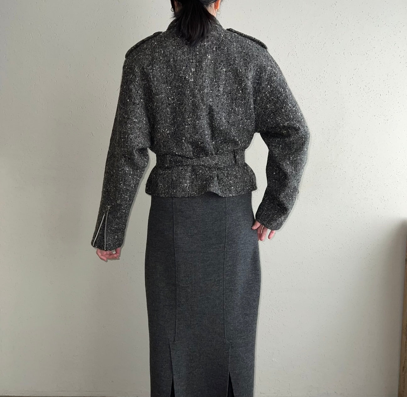 80s "AGAPI PARIS" Tweed Jacket Made in France