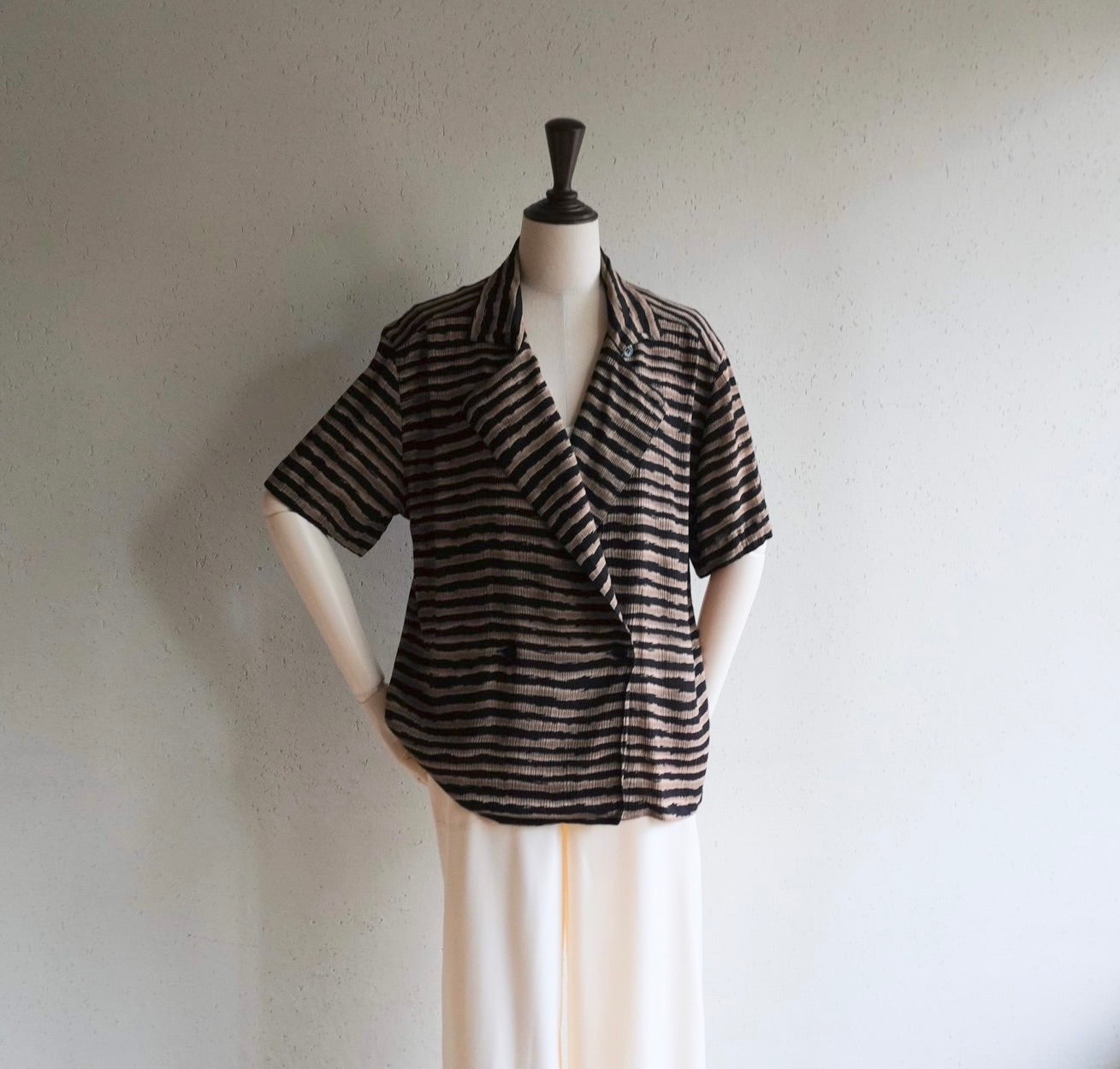 90s "Rena Rowan For Saville" Striped Design Shirt