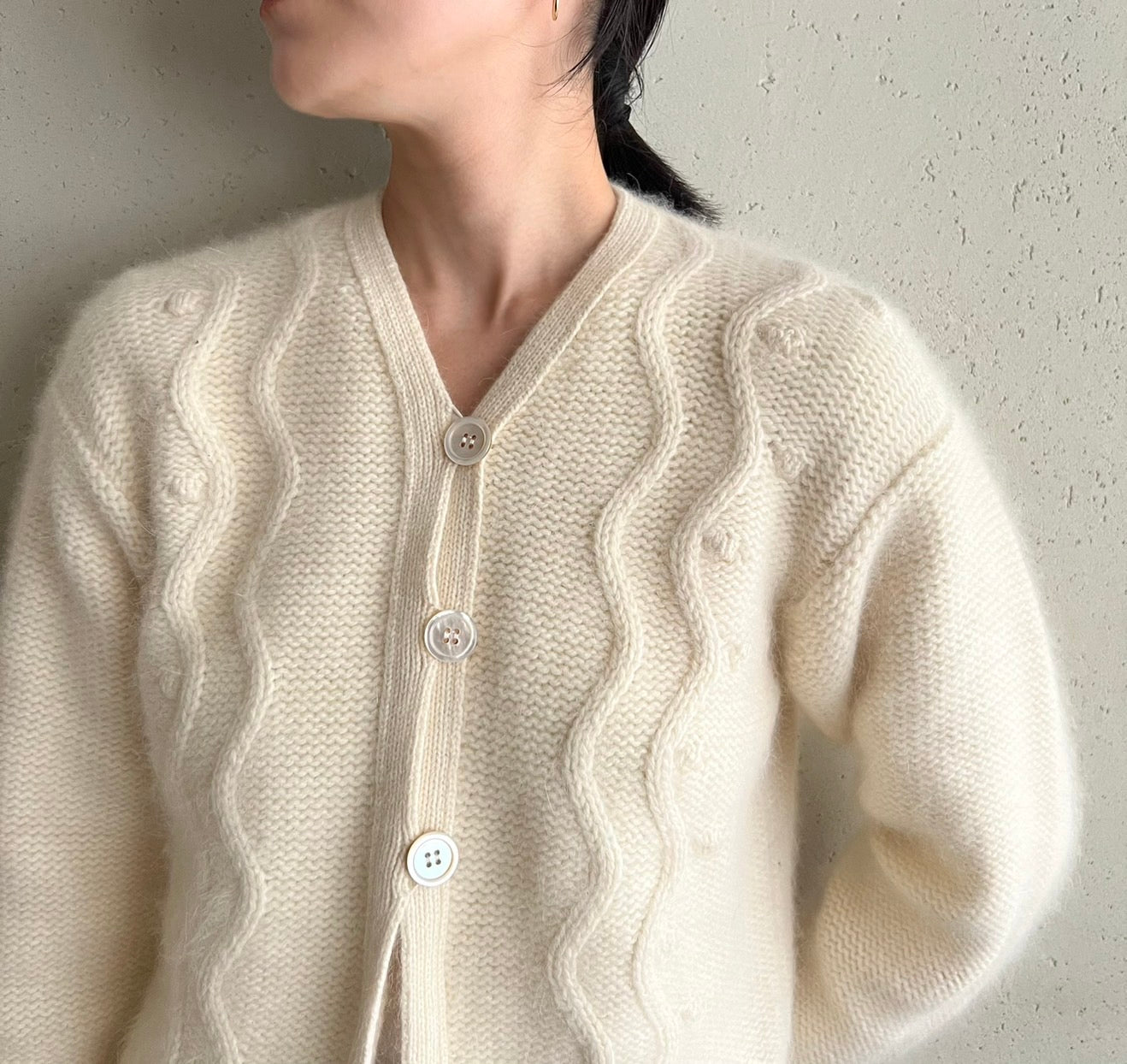90s Angora Mohair Knit Cardigan Made in Spain