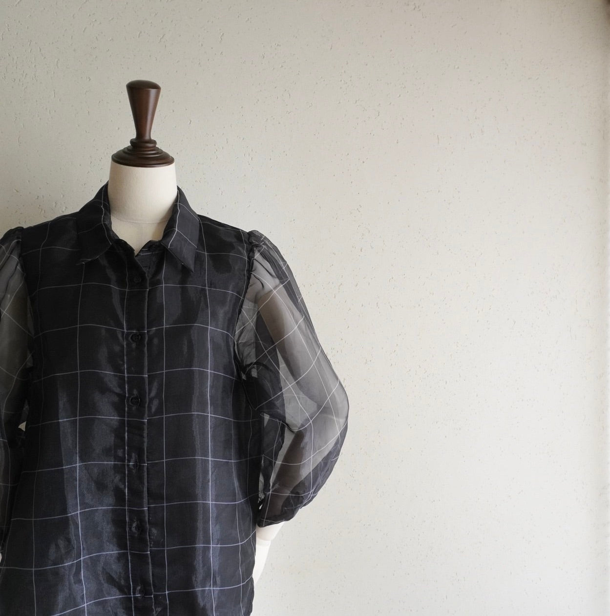 90s Black Sheer Shirt Product in Italy