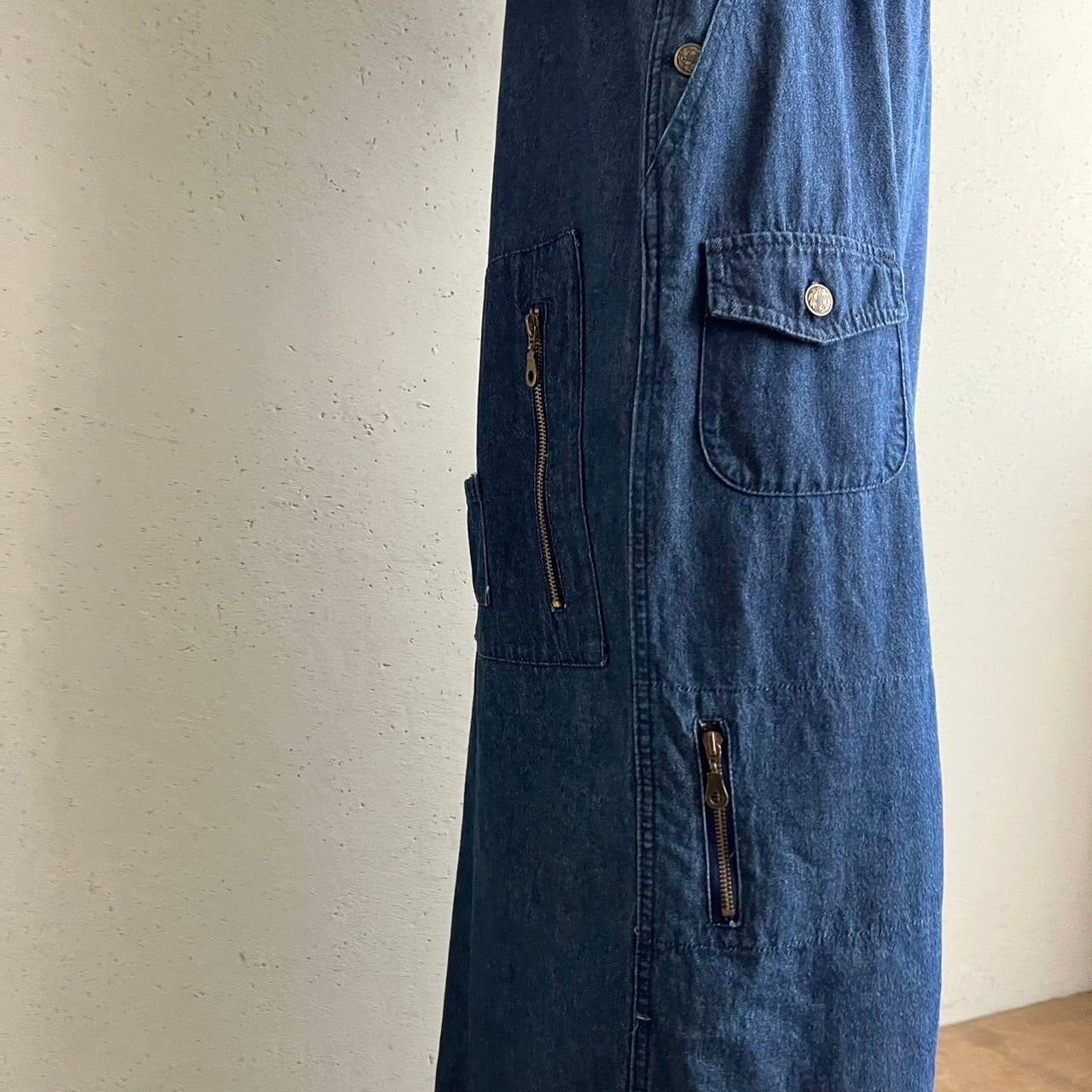 90s Denim Jumper Dress Made in USA