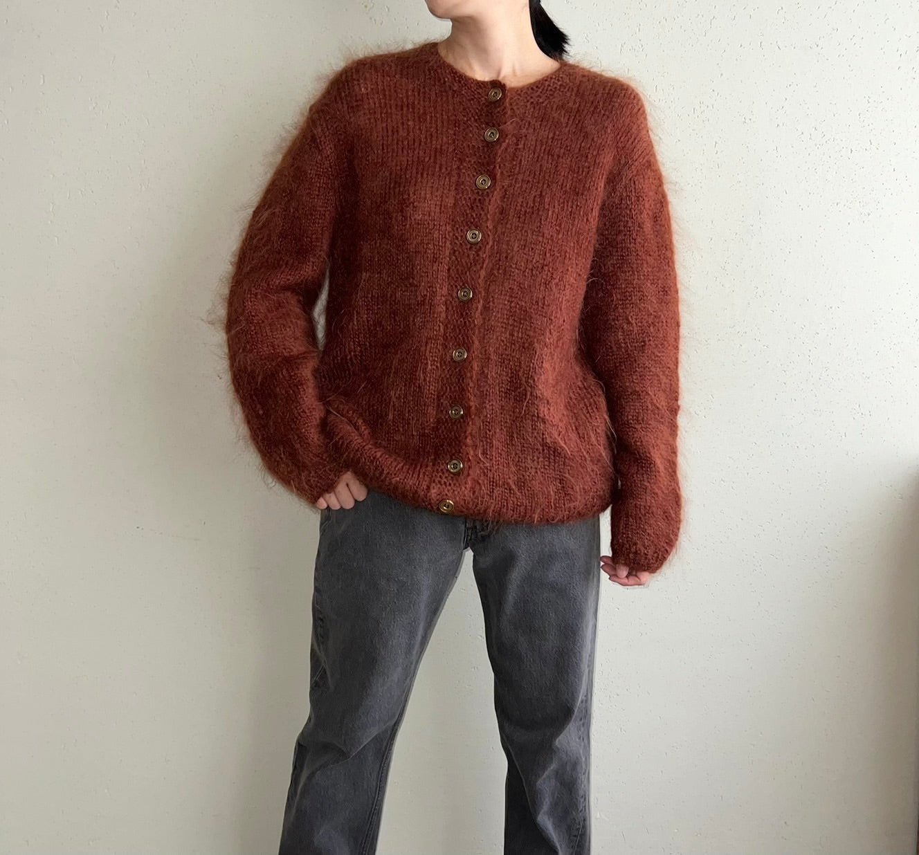 80s Brown Knit Cardigan