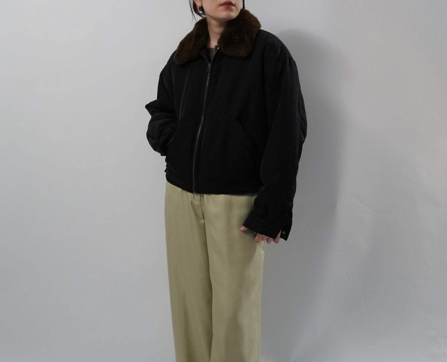 90s Black Nylon Jacket