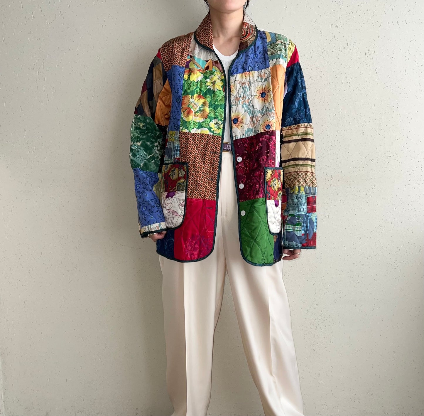 90s Patchwork Reversible Silk Jacket