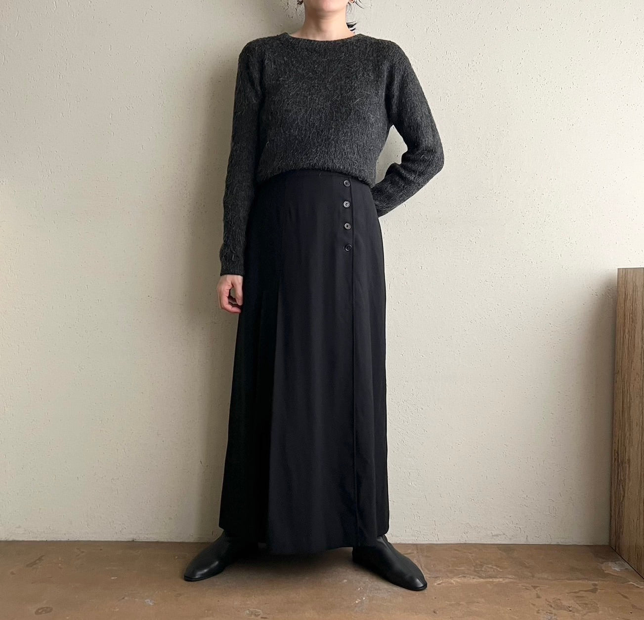 90s"Mondi" Pleated Design Skirt