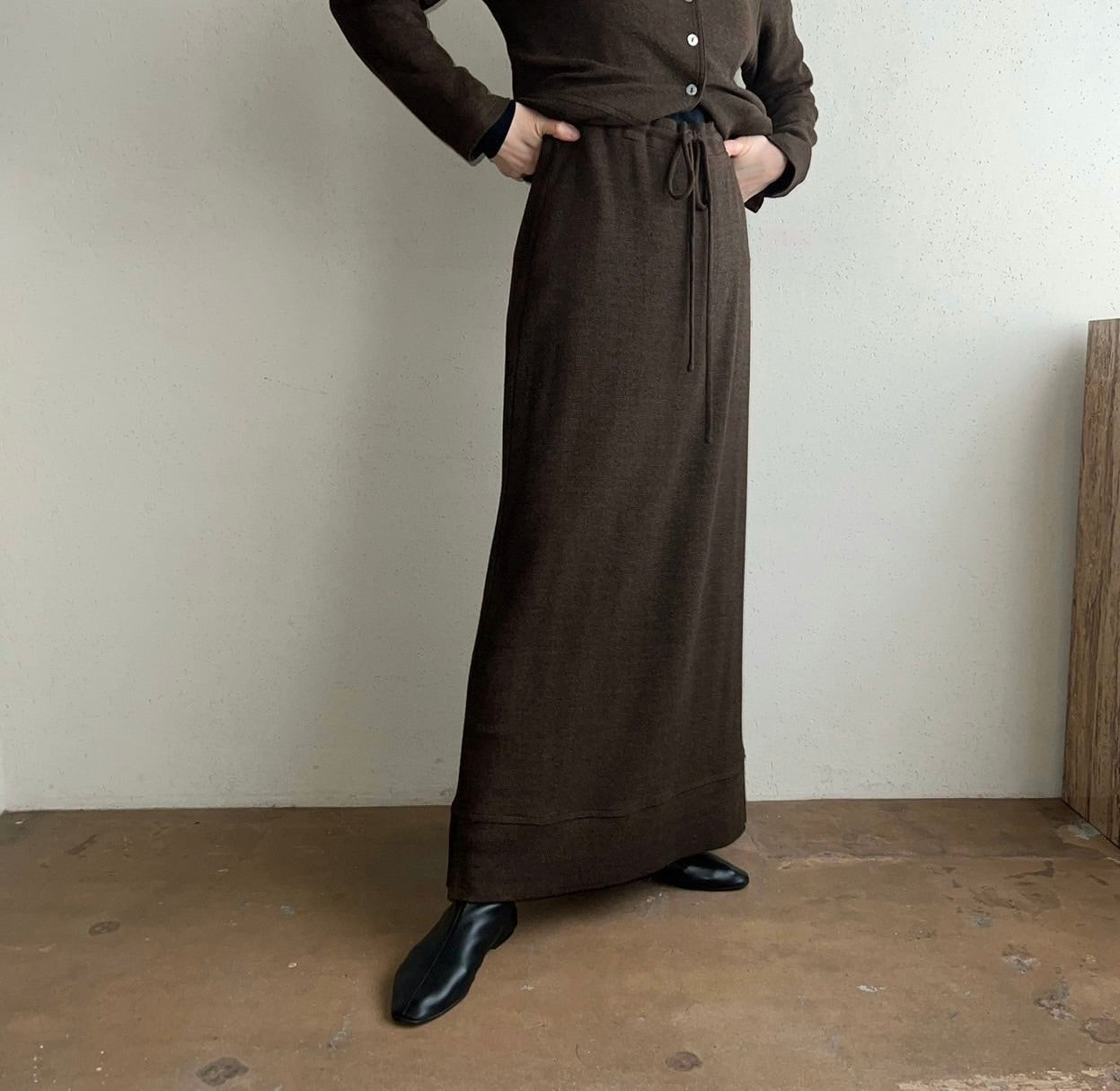 90s Brown Rayon Two-Piece Made in USA