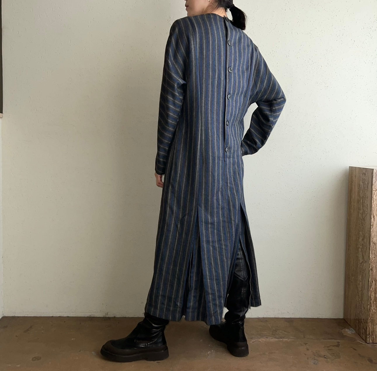 90s Striped Wool Dress Made in Italy