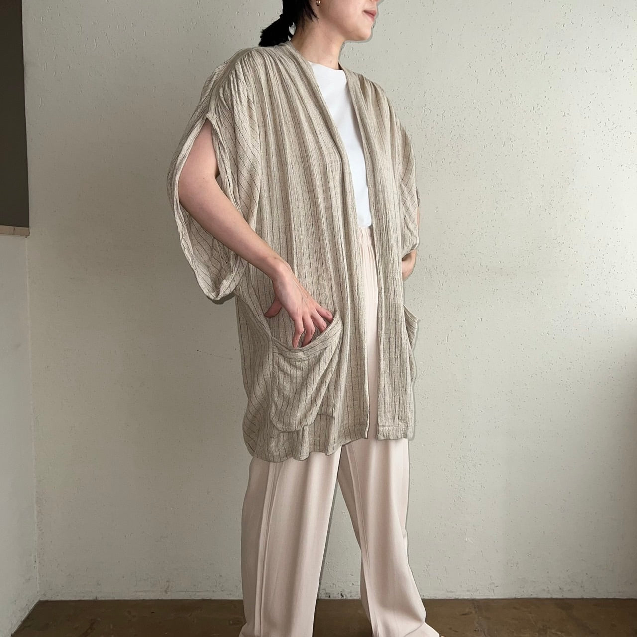 90s Striped Robe Made in USA