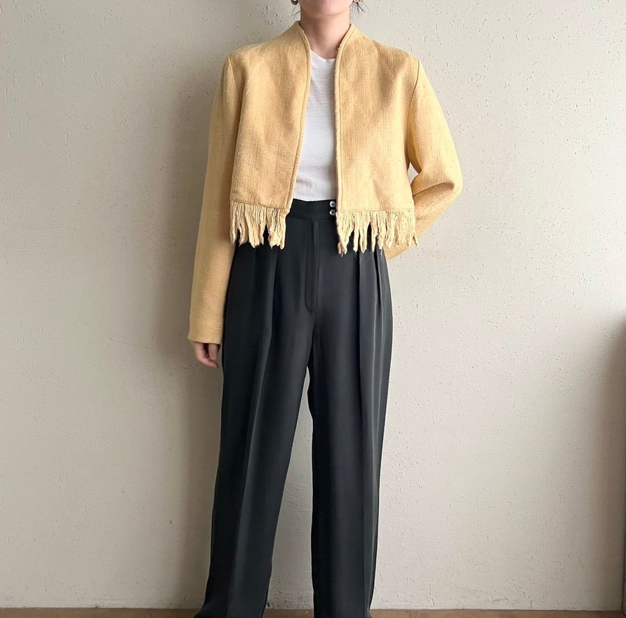 80s Fringe Cropped Jacket Made in USA