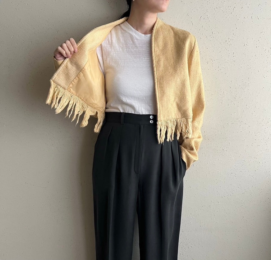 80s Fringe Cropped Jacket Made in USA