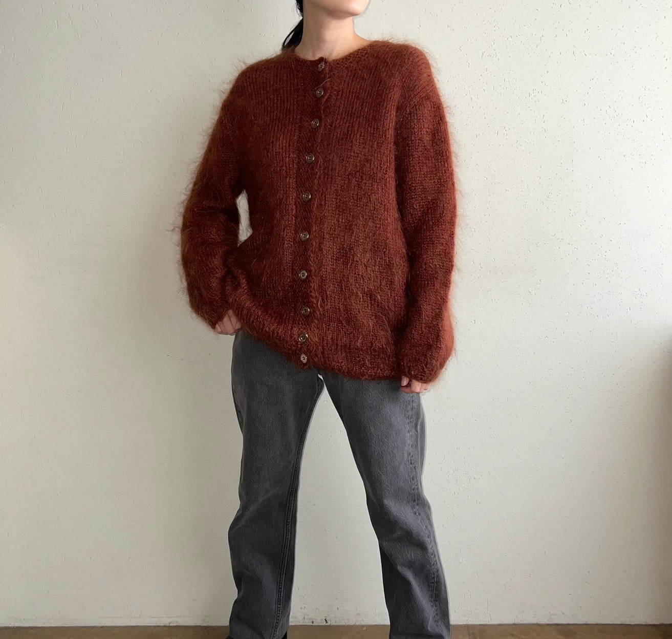 80s Brown Knit Cardigan