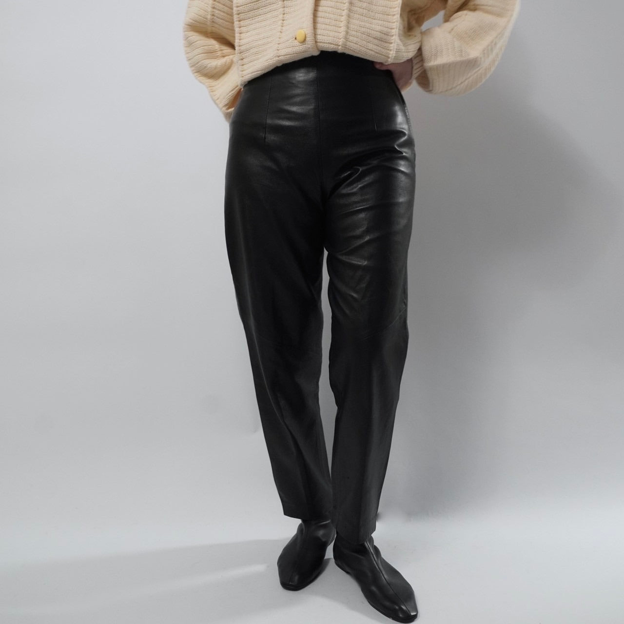 90s Black Leather Pants
