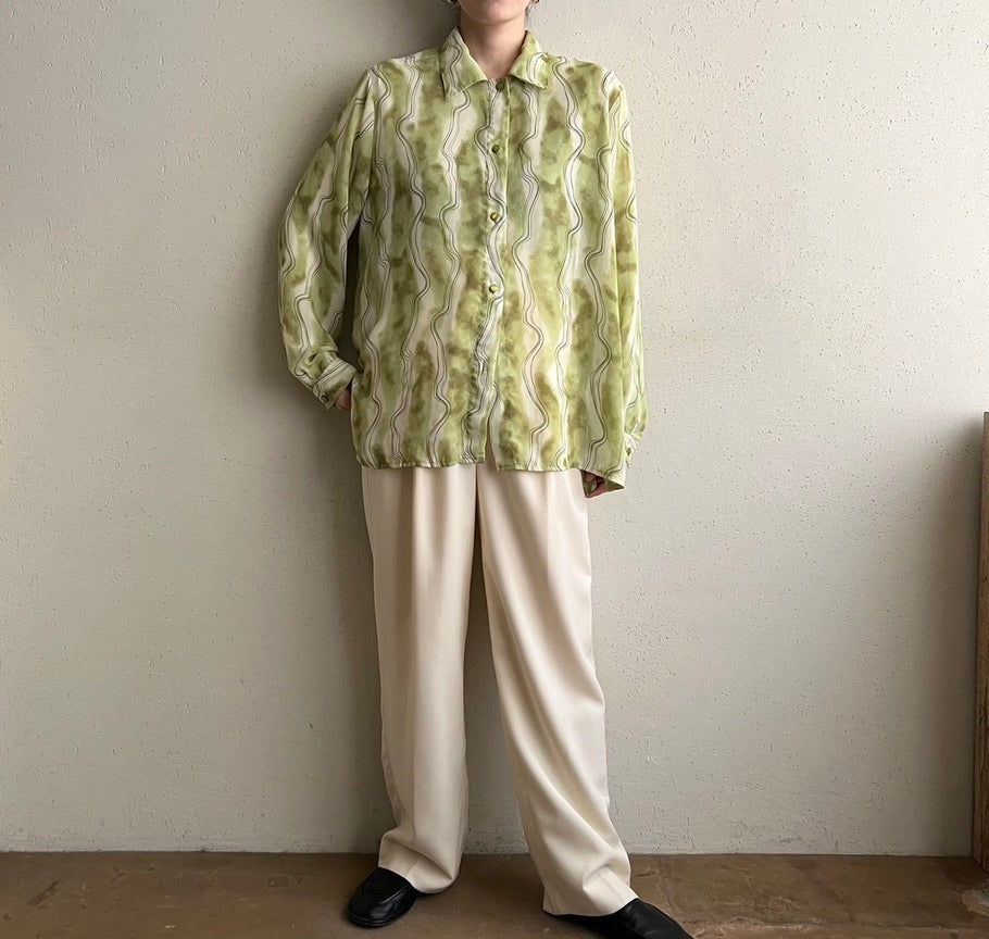 90s EURO Sheer Printed Shirt