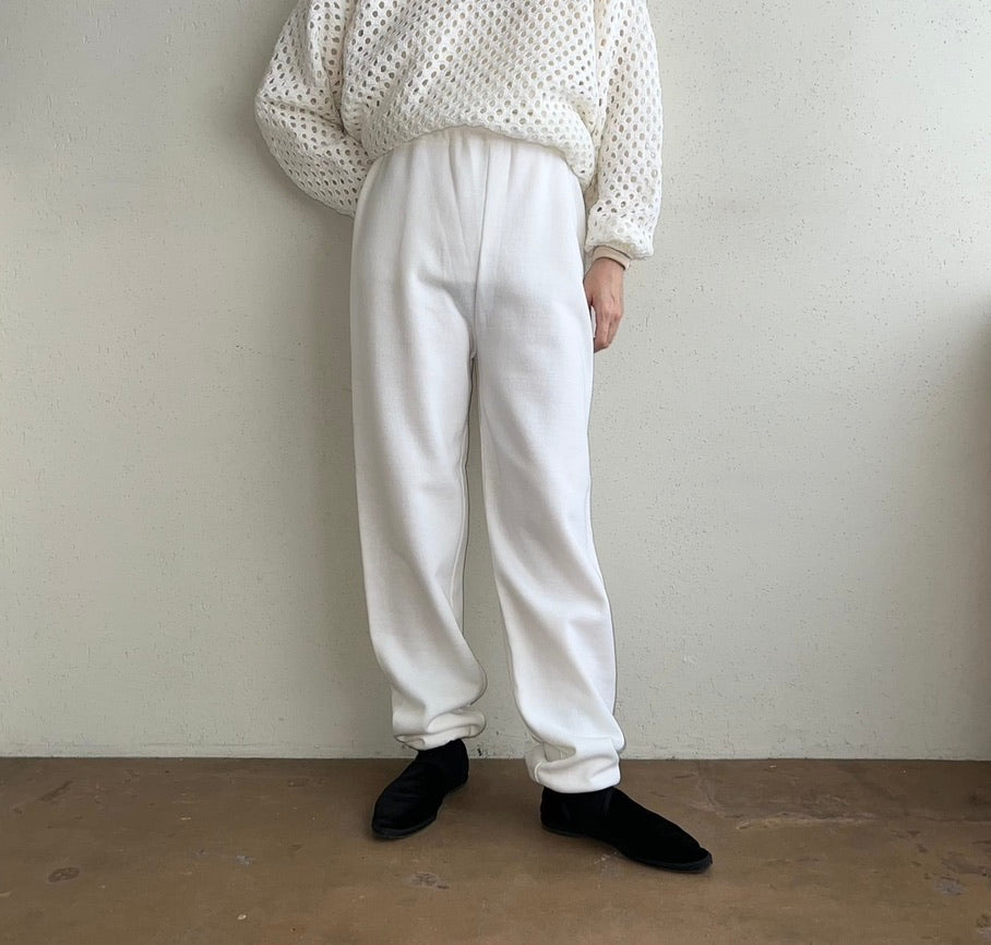 80s White Sweater Pants Made in USA