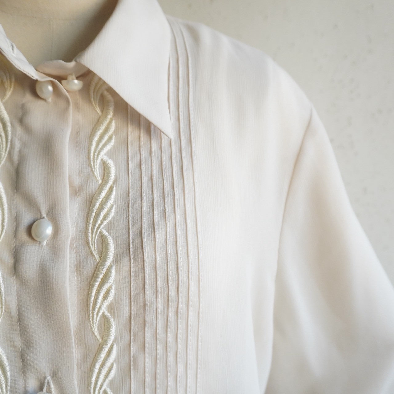 90s EURO Embroidery Sheer Shirt
