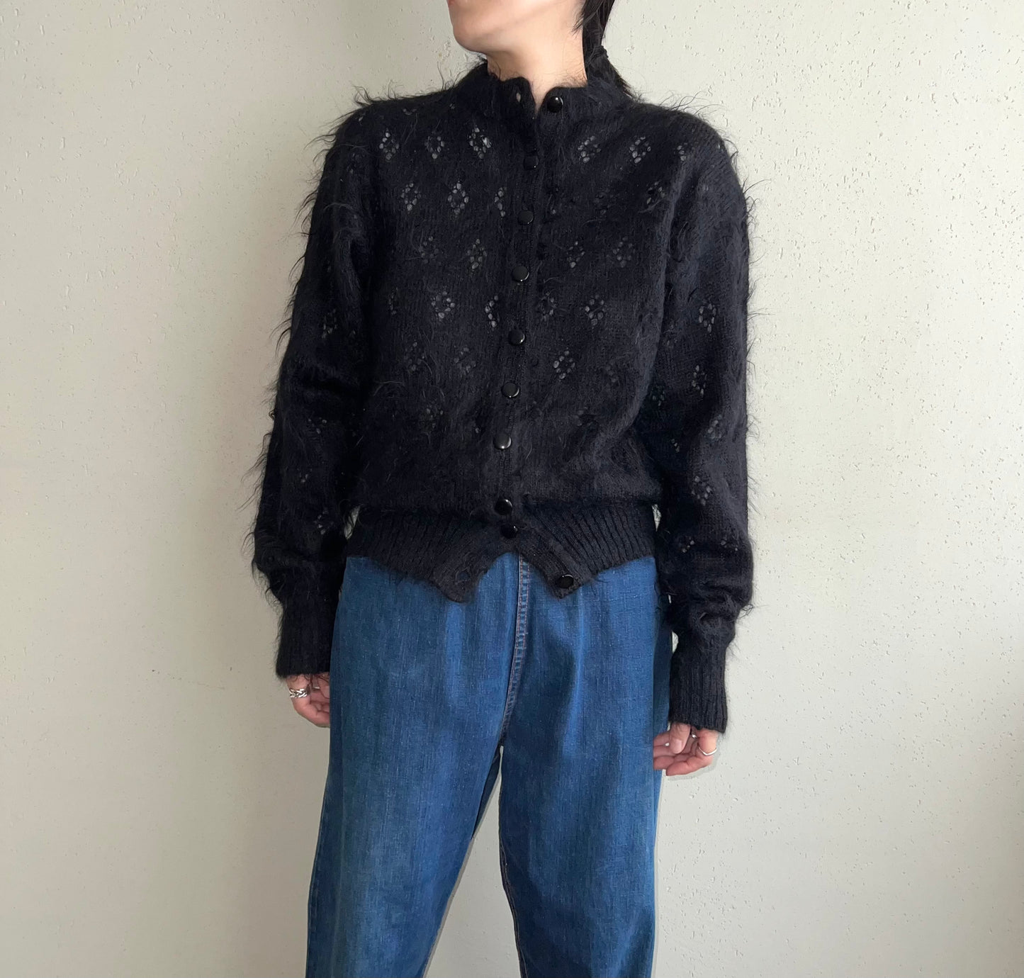 80s Mohair Knit Cardigan Made in Scotland