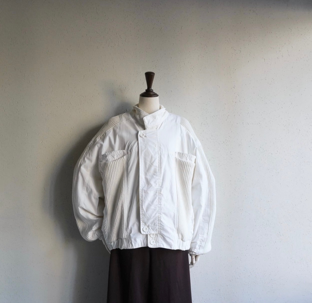 80s Ribbed Design Jacket Made in Italy
