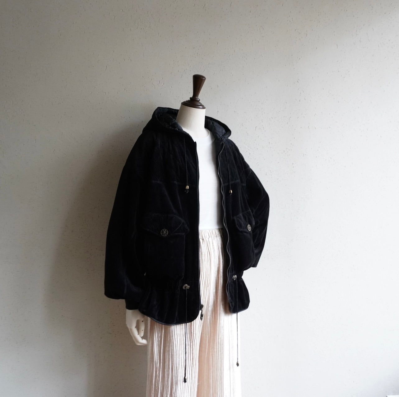 90s Black Velor Jacket