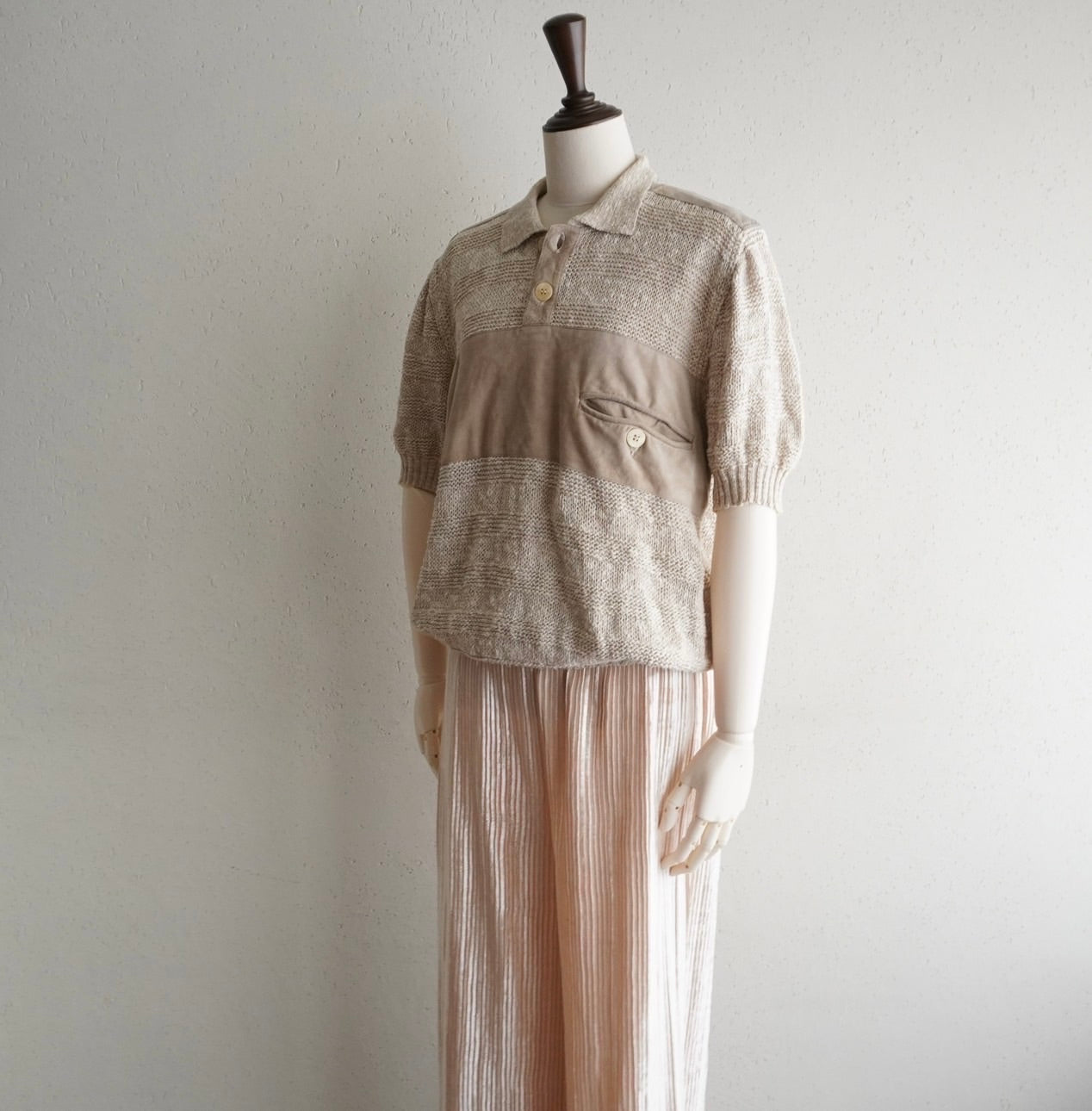 80s EURO Linen Cotton Knit Top