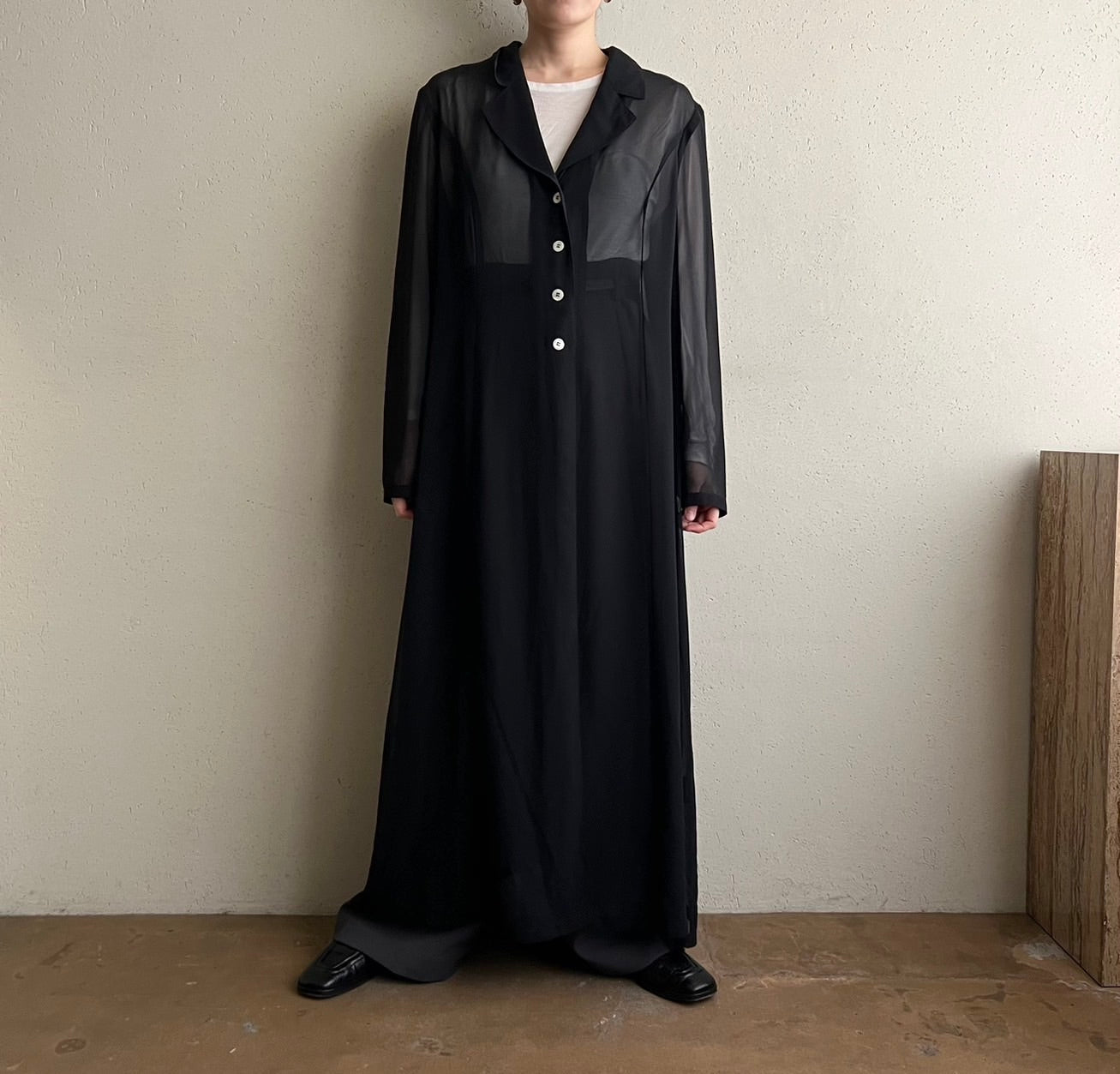 90s EURO Black Sheer Dress