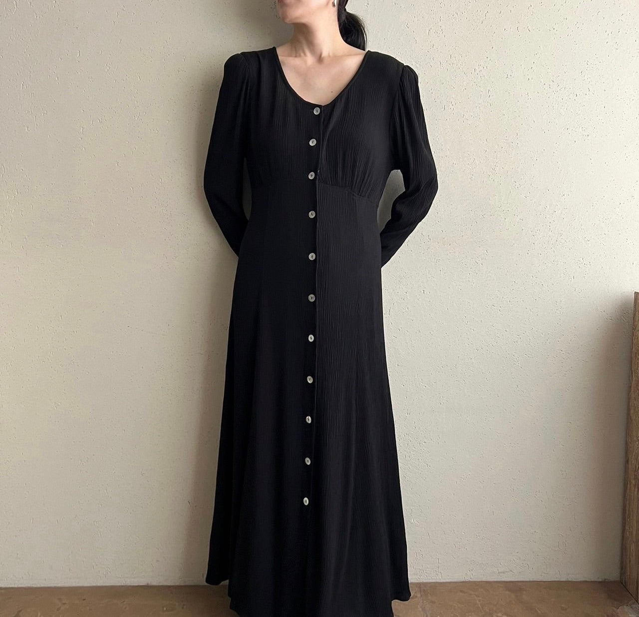 90s Black Maxi Dress Made in USA