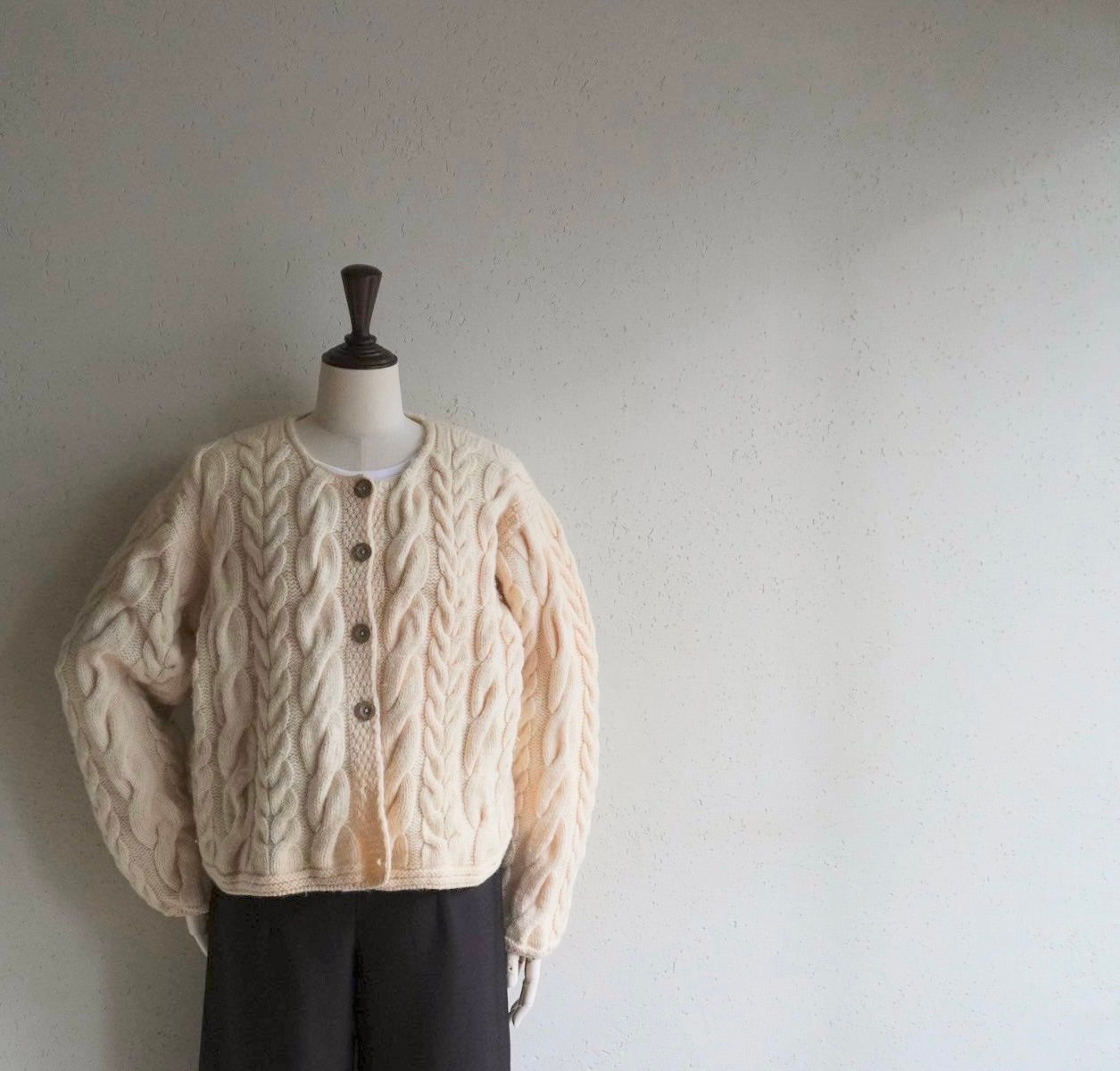 90s Wool Design Knit Cardigan Made in Ireland