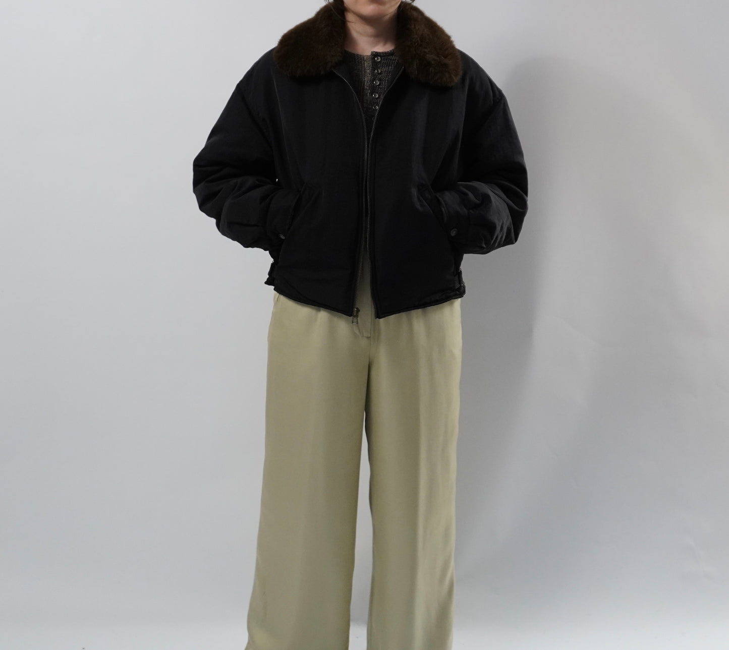 90s Black Nylon Jacket