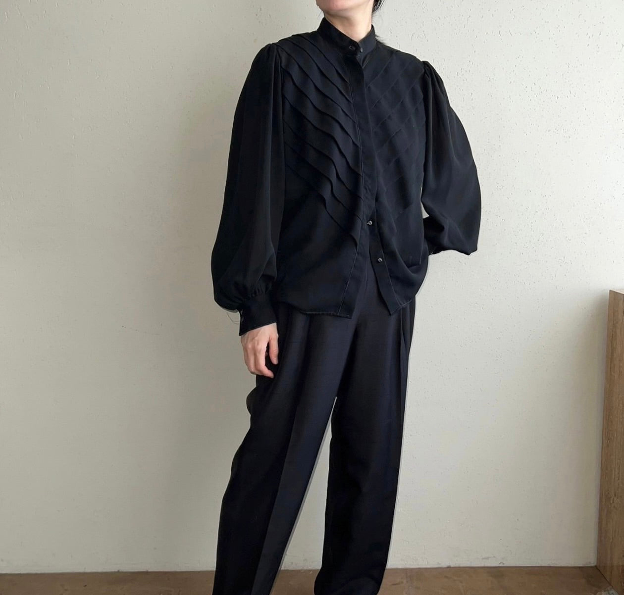 90s Pleated Design Blouse Made in USA