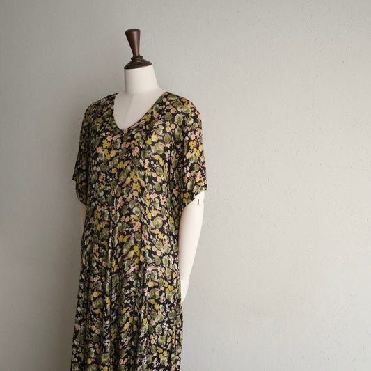 90s Printed Rayon  Dress