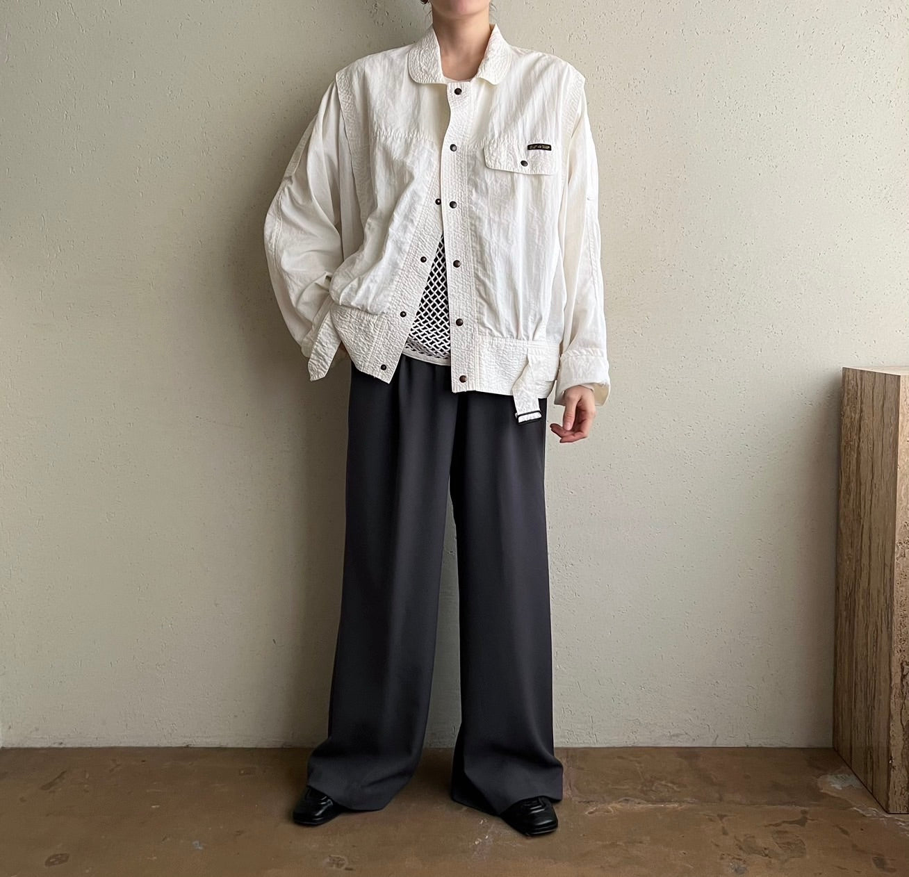 80s White Design Light Jacket