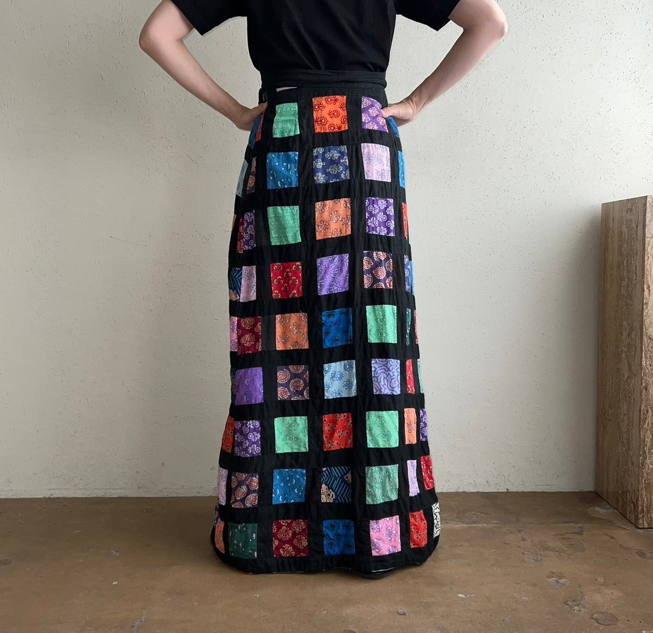 70s Patchwork Wrap Skirt