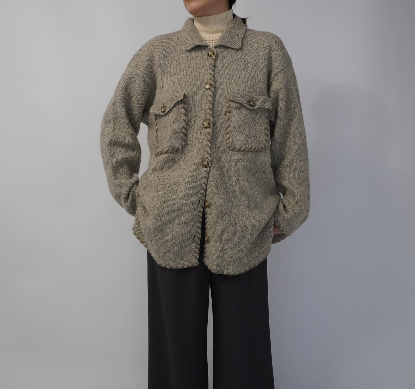 90s "EDDIE BAUER" Knit Cardigan