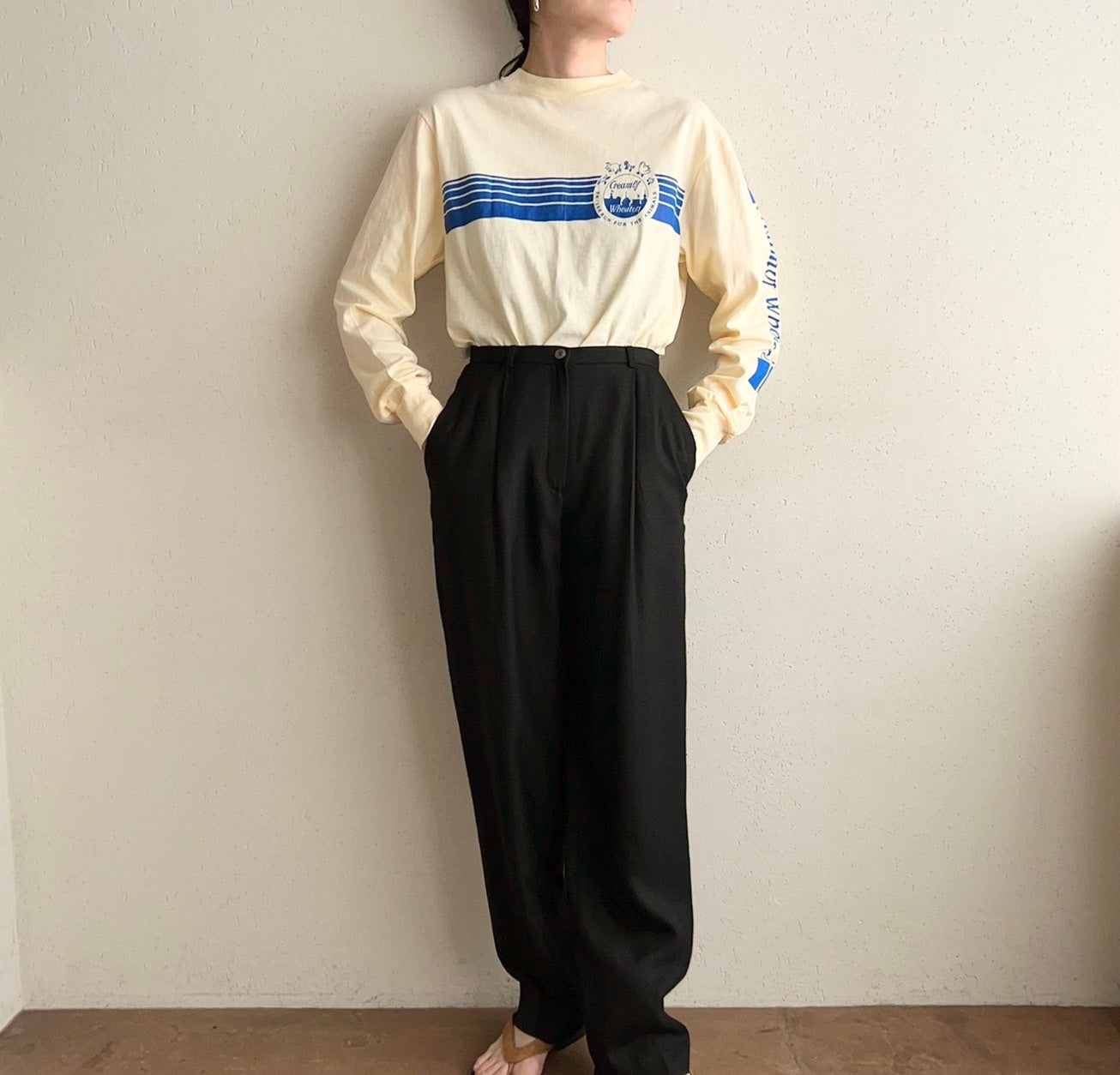80s Printed Long T-shirt Made in USA
